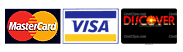 MasterCard, Visa and Discover credit cards